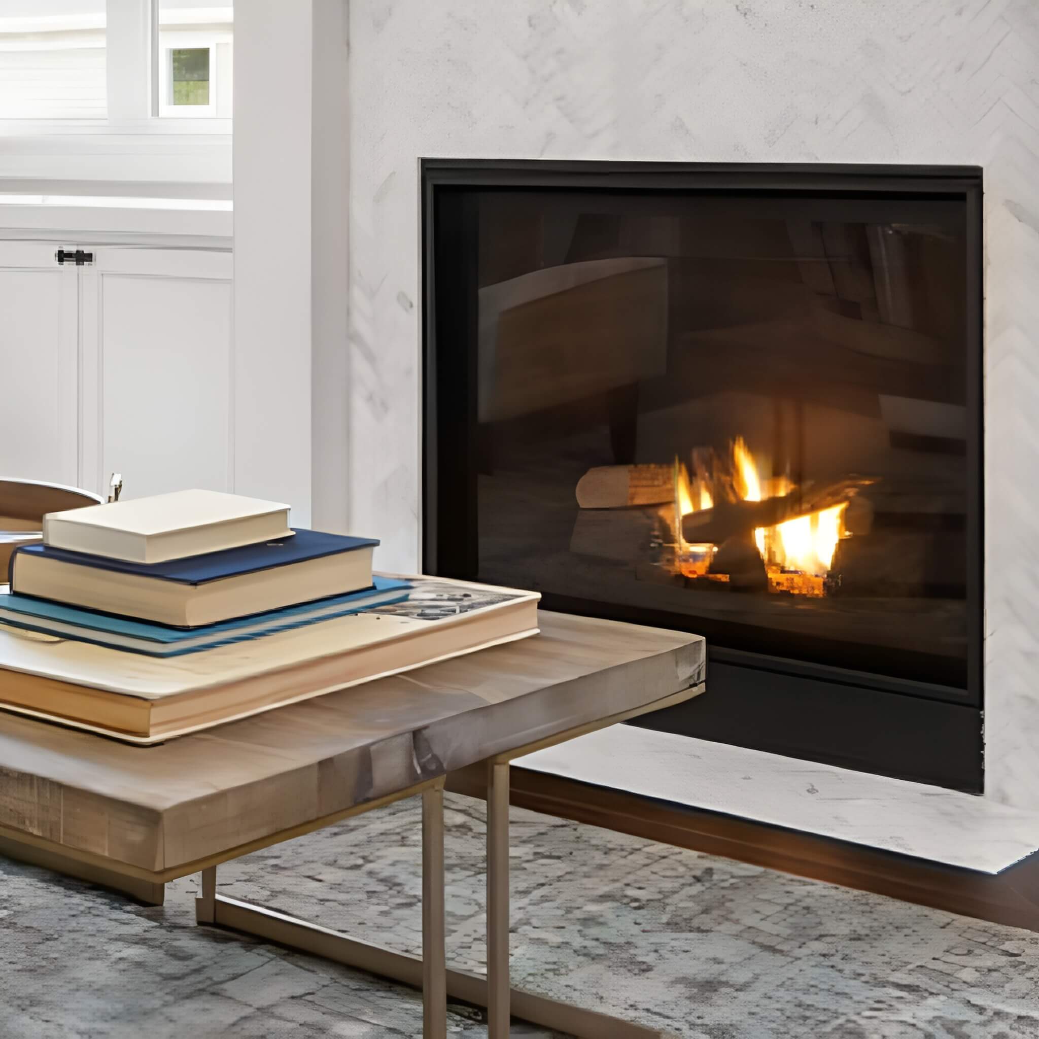 DelRay Square Full Load Direct Vent Natural Gas Fireplace Insert with Battery Backup [DRSQ34/38/42NI-2]