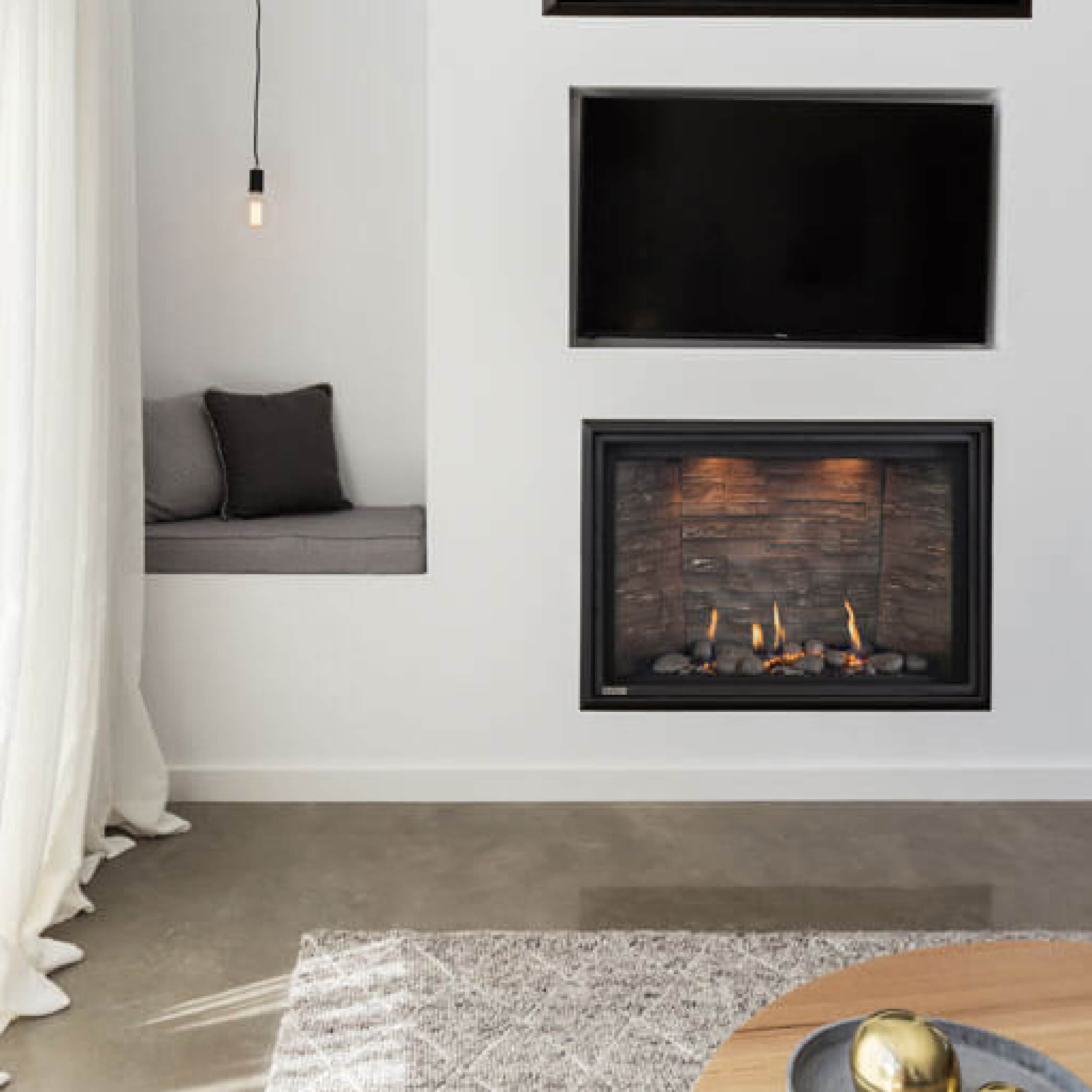 DelRay Square Full Load Direct Vent Natural Gas Fireplace Insert with Battery Backup [DRSQ34/38/42NI-2]