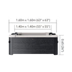 Oslo Supreme 6-Person 120 Jets Square Spa W/ LED Lights & Integrated App Control [F-OS063W]