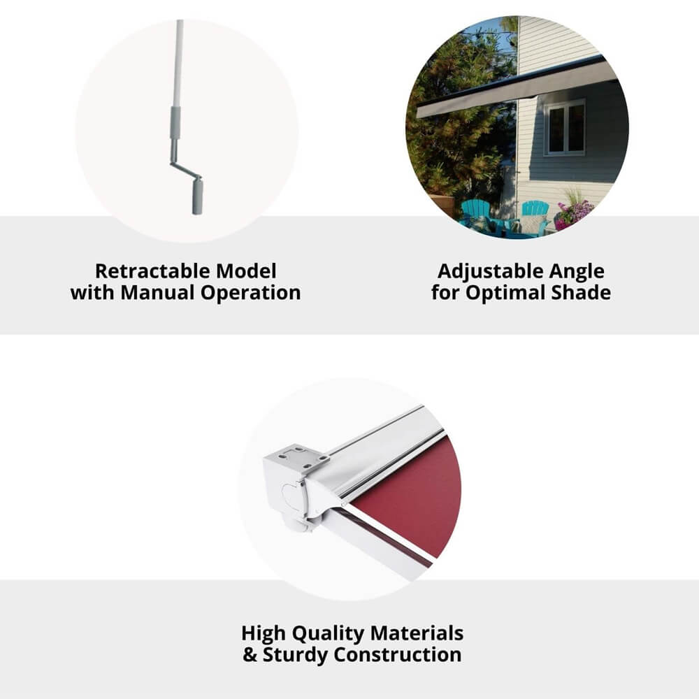 Premium Outdoor Semi-Cassette Retractable Sun Shade Awning [Made-To-Order]