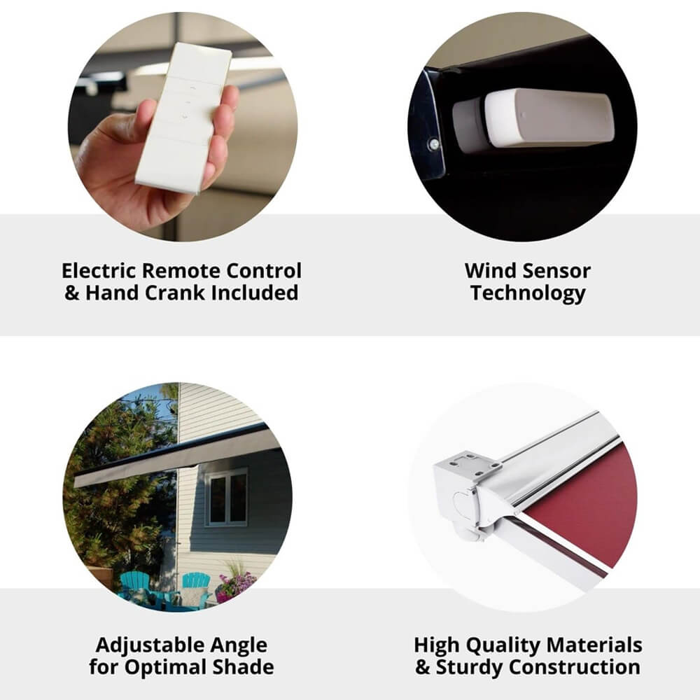 Premium Outdoor Semi-Cassette Retractable Sun Shade Awning [Made-To-Order]