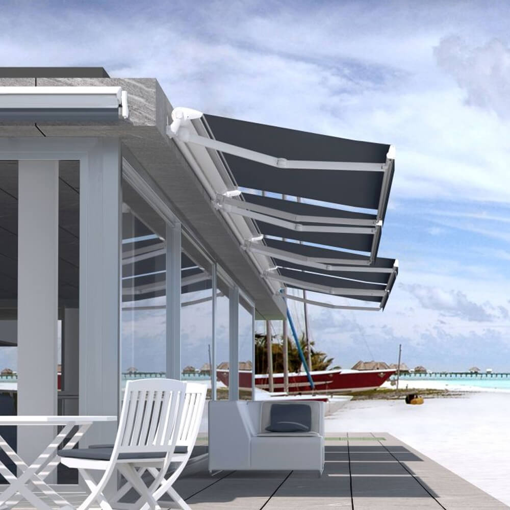 Premium Outdoor Semi-Cassette Retractable Sun Shade Awning [Made-To-Order]