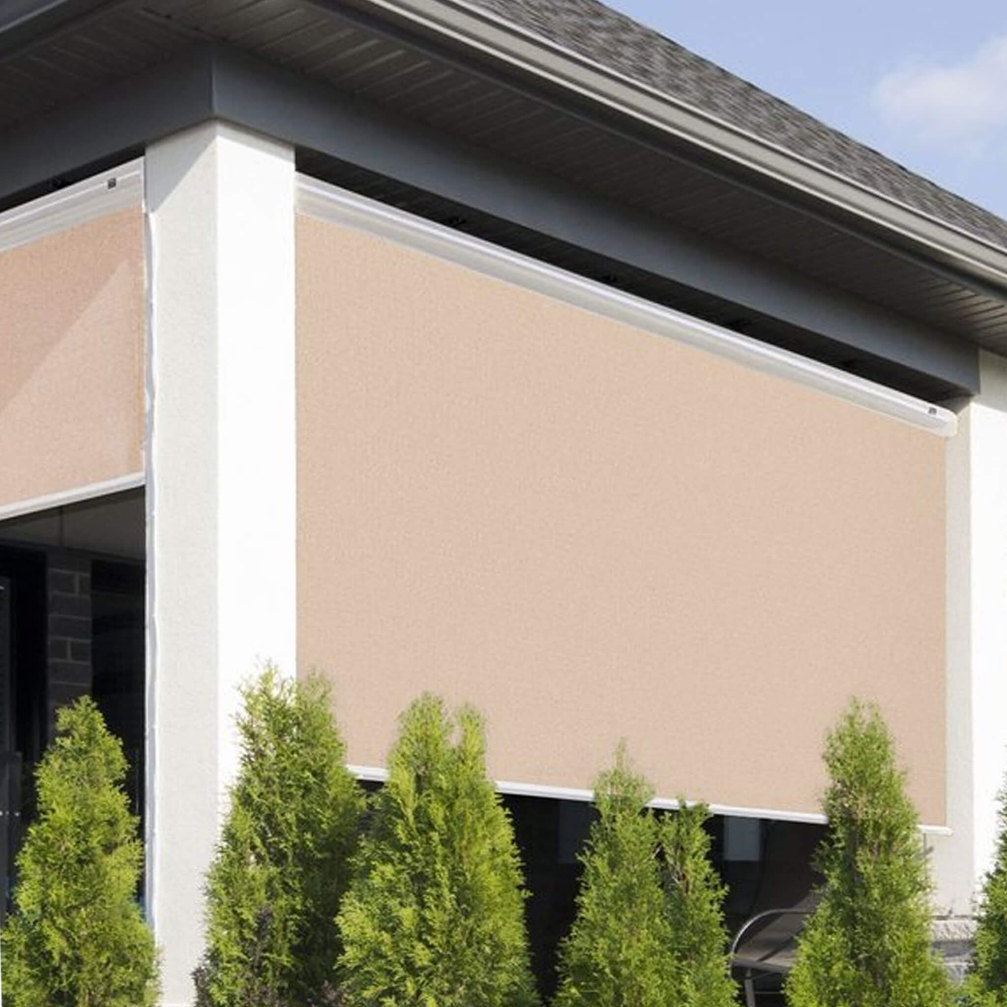 Multishade Premium Aluminum Retractable Outdoor Shade With PVC Covered Polyester Fabric [Made-To-Order]
