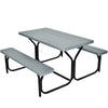 HDPE Outdoor Picnic Table Bench Set with Metal Base - available in 5 colors