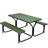 HDPE Outdoor Picnic Table Bench Set with Metal Base - available in 5 colors