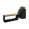 4FT Outdoor Commercial All-Weather Metal Bench With Planter Box
