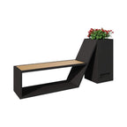 4FT Outdoor Commercial All-Weather Metal Bench With Planter Box