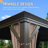 Hardtop Gazebo Aluminum Brown 14 x 22ft Galvanized Steel Double Canopy