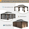 Hardtop Gazebo Aluminum Brown 14 x 22ft Galvanized Steel Double Canopy