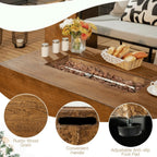 Outdoor Propane Gas Fire Table W/ Lava Rocks & Cover, 50K BTU