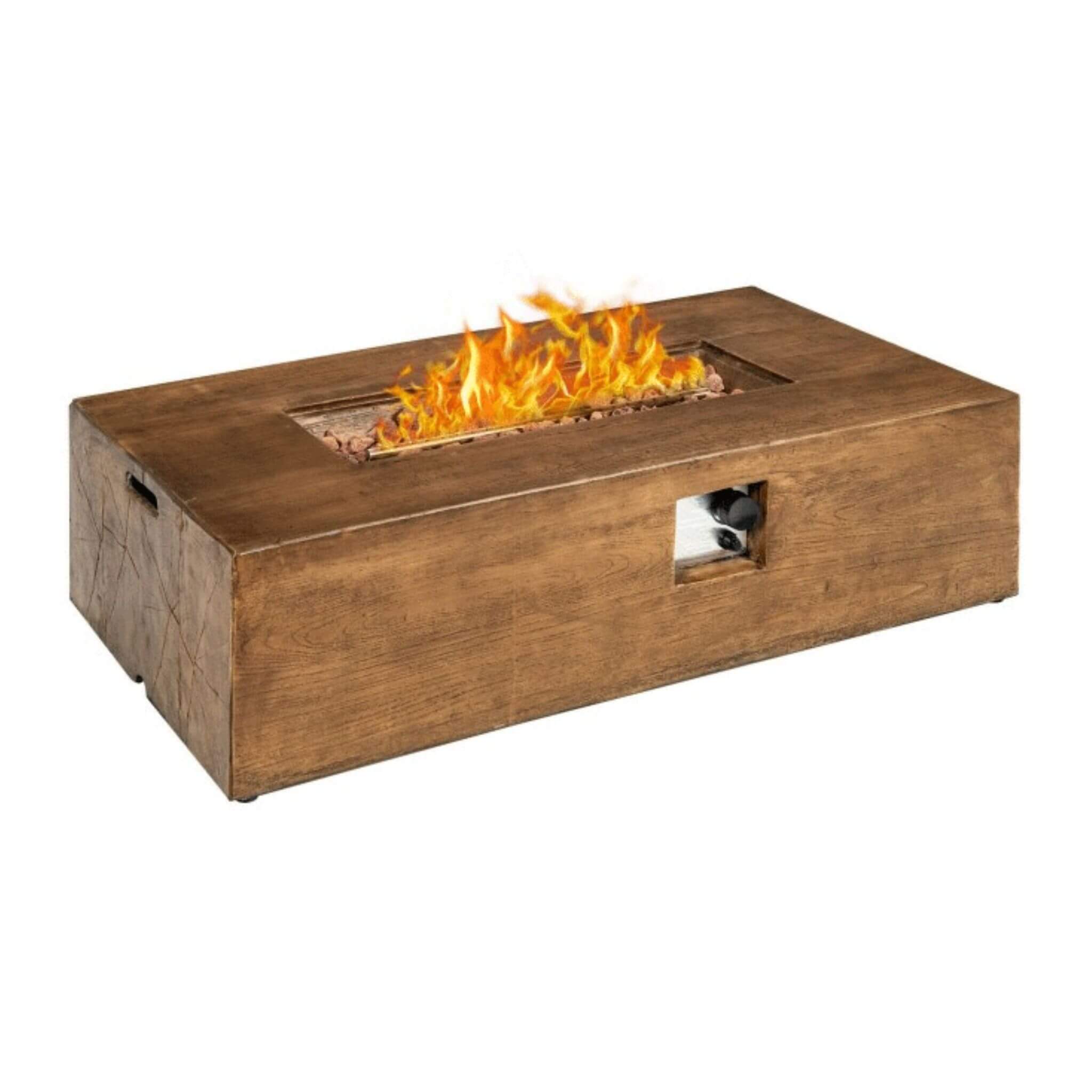 Outdoor Propane Gas Fire Table W/ Lava Rocks & Cover, 50K BTU