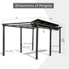 11 X 16 FT Outdoor Retractable Backyard Aluminum Metal Pergola Gazebo with Roof
