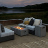 42 Inch 50 000 BTU Outdoor Rectangular Fire Table with Tank Holder