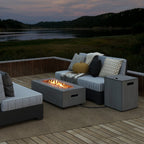 42 Inch 50 000 BTU Outdoor Rectangular Fire Table with Tank Holder