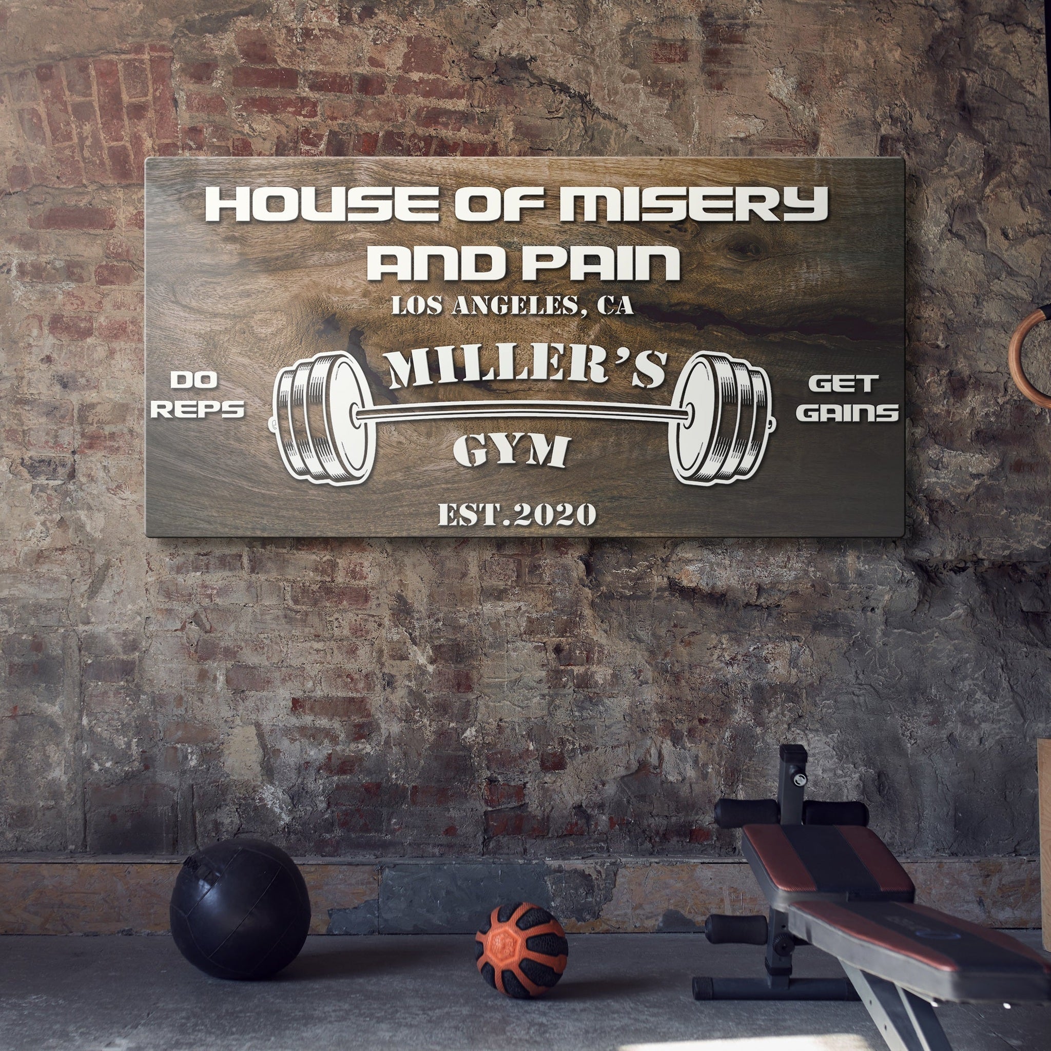 Gym Sign IV House of misery and pain