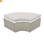 Outdoor Round Sectional Set Rattan Gray Retractable Canopy