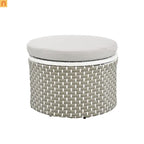 Outdoor Round Sectional Set Rattan Gray Retractable Canopy