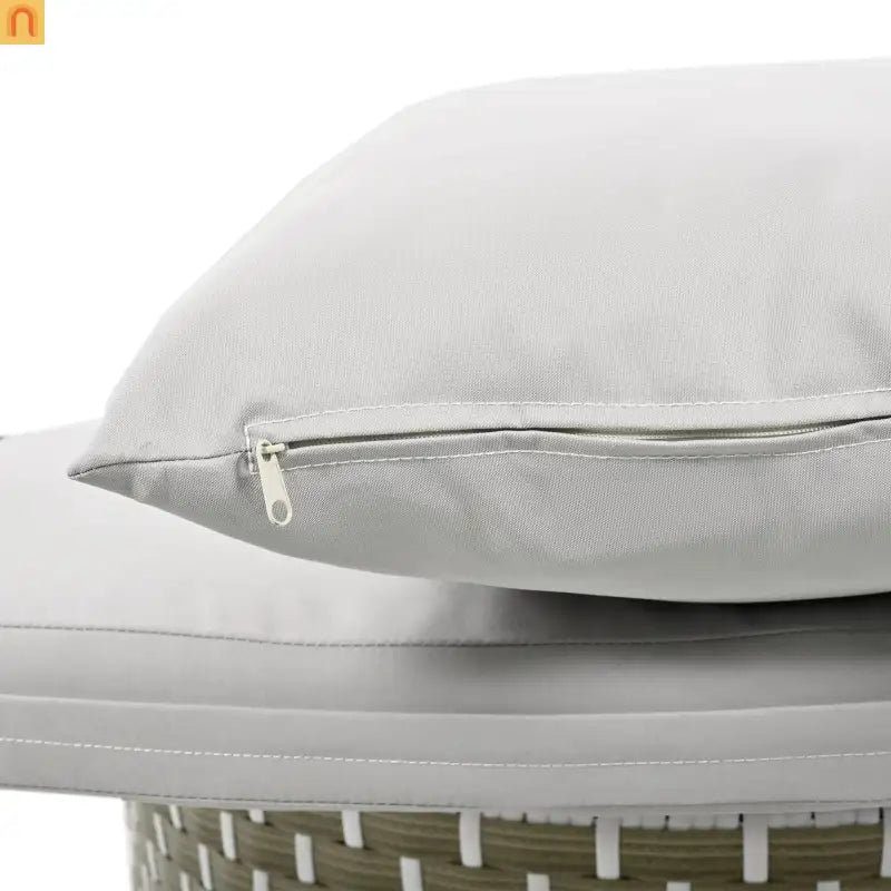 Outdoor Round Sectional Set Rattan Gray Retractable Canopy