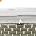 Outdoor Round Sectional Set Rattan Gray Retractable Canopy