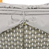 Outdoor Round Sectional Set Rattan Gray Retractable Canopy