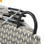 Outdoor Round Sectional Set Rattan Gray Retractable Canopy