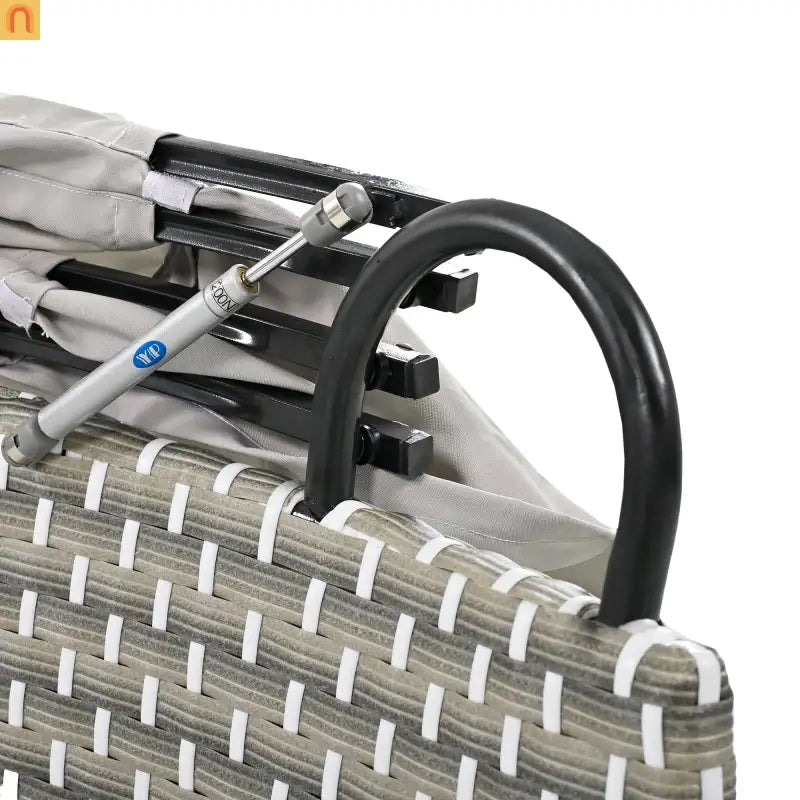 Outdoor Round Sectional Set Rattan Gray Retractable Canopy