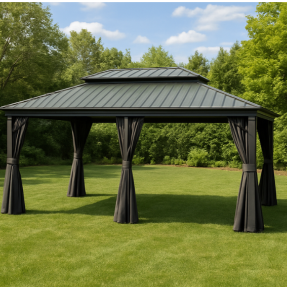 12' x 20' Hardtop Gazebo with Double Roof Canopy
