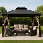 10' x 12' Hardtop Aluminum Gazebo with Double Canopy