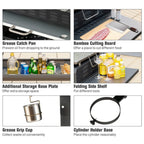 Portable Outdoor 4 Burner Propane Flat Top Gas Grill W/ Wheels, 60K BTU