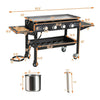 Portable Outdoor 4 Burner Propane Flat Top Gas Grill W/ Wheels, 60K BTU