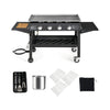 Portable Outdoor 4 Burner Propane Flat Top Gas Grill W/ Wheels, 60K BTU