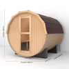 The Haven Premium All-Weather Outdoor Pinewood Barrel Sauna Kit With 4.5KW Heater And Tempered Glass Window