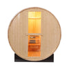 The Haven Premium All-Weather Outdoor Pinewood Barrel Sauna Kit With 4.5KW Heater And Tempered Glass Window