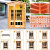 The Zorin Premium 2-Person Indoor Outdoor Low EMF FAR-Infrared Hemlock Wood Personal Home Sauna Spa