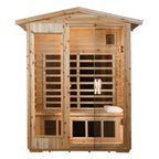 The Zorin Premium 2-Person Indoor Outdoor Low EMF FAR-Infrared Hemlock Wood Personal Home Sauna Spa