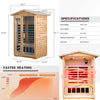 The Zorin Premium 2-Person Indoor Outdoor Low EMF FAR-Infrared Hemlock Wood Personal Home Sauna Spa