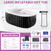 Premium 2-Person Inflatable Hot Tub Kit With 8-Color LED Lights