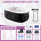 Premium 2-Person Inflatable Hot Tub Kit With 8-Color LED Lights