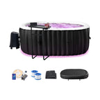 Premium 2-Person Inflatable Hot Tub Kit With 8-Color LED Lights