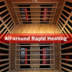 The Alveron 2-Person Outdoor Mahogany Low EMF Far Infrared Sauna with Bluetooth Audio and LED Lights
