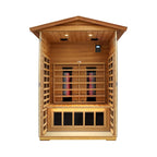 The Alveron 2-Person Outdoor Mahogany Low EMF Far Infrared Sauna with Bluetooth Audio and LED Lights