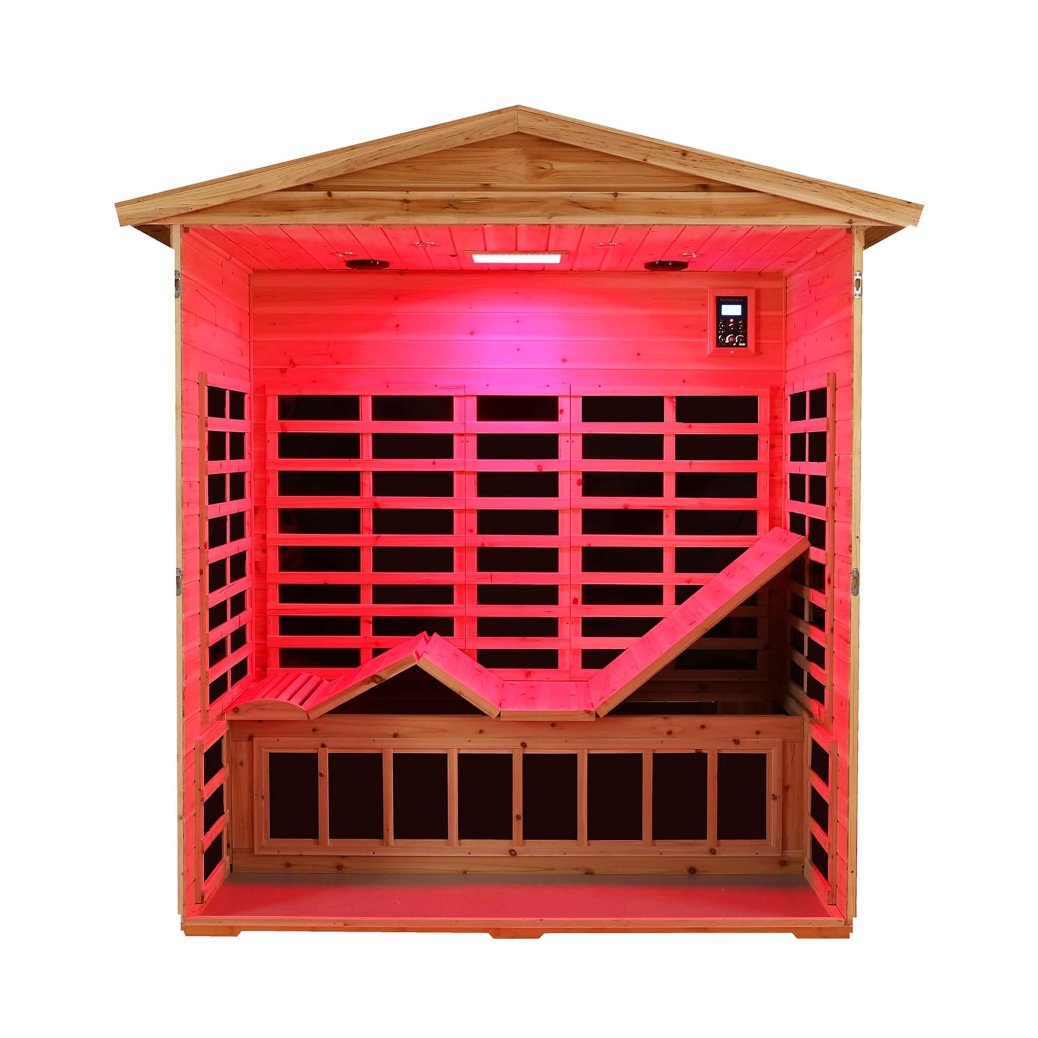 The Kora Deluxe 3-Person Outdoor Full Spectrum Low EMF Infrared Home Sauna With Bluetooth Speakers And LED Reading Light