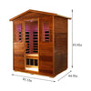 The Vanta Luxury 3-Person Outdoor Mahogany Full Spectrum Ultra-Low EMF FAR Infrared Sauna With Chromotherapy And Bluetooth Speakers