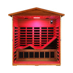 The Vanta Luxury 3-Person Outdoor Mahogany Full Spectrum Ultra-Low EMF FAR Infrared Sauna With Chromotherapy And Bluetooth Speakers