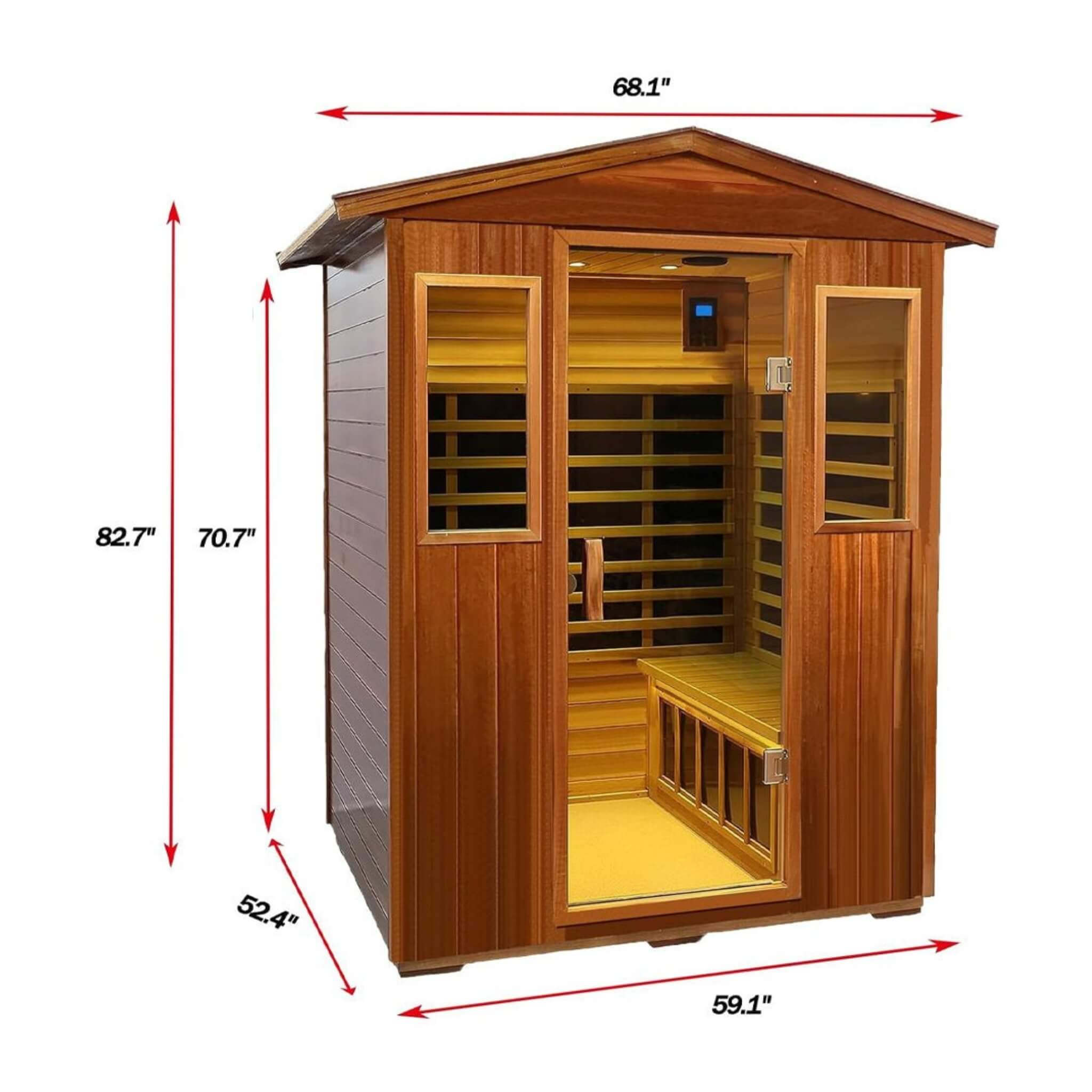 The Valois Premium 4-Person 2050W Luxury Low EMF Outdoor FAR Infrared Home Sauna With Bluetooth Audio