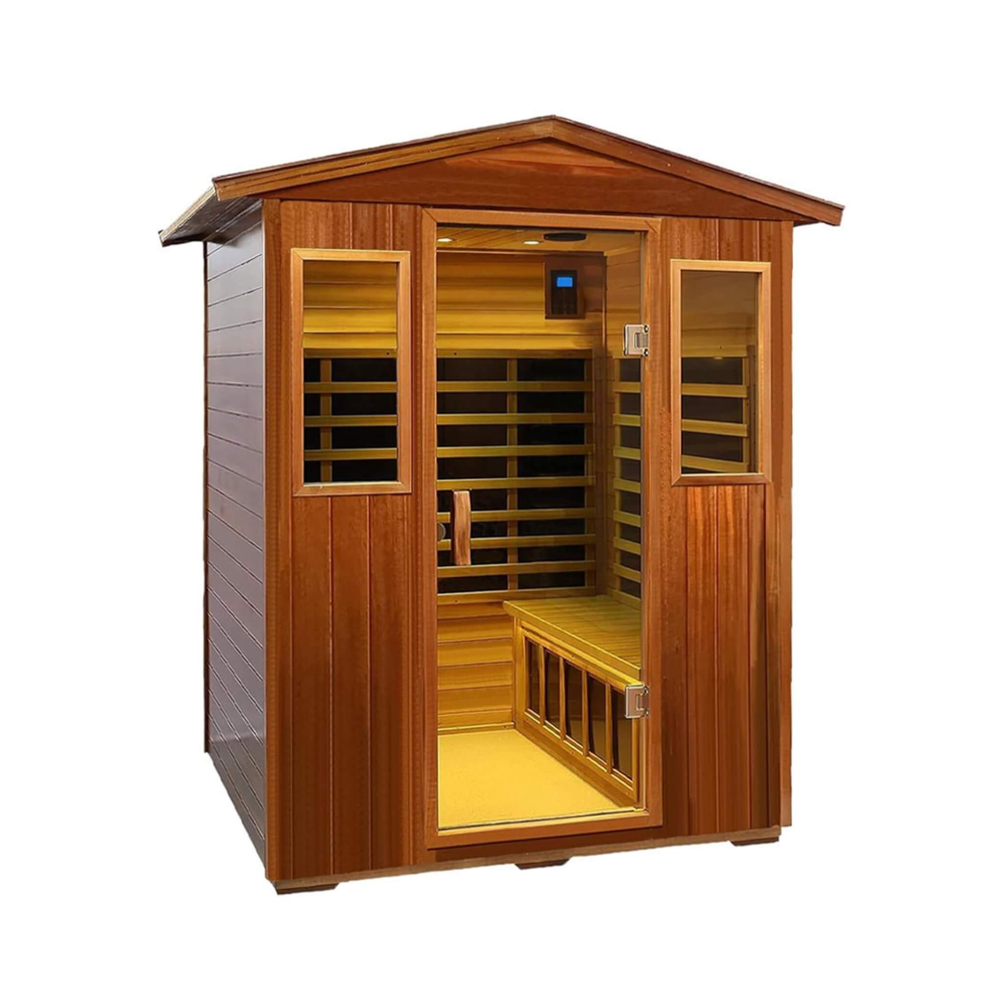 The Valois Premium 4-Person 2050W Luxury Low EMF Outdoor FAR Infrared Home Sauna With Bluetooth Audio