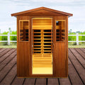 The Valois Premium 4-Person 2050W Luxury Low EMF Outdoor FAR Infrared Home Sauna With Bluetooth Audio