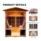 The Valois Premium 4-Person 2050W Luxury Low EMF Outdoor FAR Infrared Home Sauna With Bluetooth Audio
