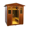 The Moretti 4-Person Outdoor Mahogany Full Spectrum Ultra-Low EMF FAR Infrared Sauna With Chromotherapy and Bluetooth Speakers