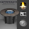 Premium 42-Inch Outdoor 50K BTU Propane Patio Gas Fire Pit Coffee Table W/ Cover